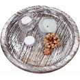 thumbnail image 1 of Bandeja rústica de madera para servir, bandeja de madera para joyería, bandeja decorativa para mesa de centro, soporte de almacenamiento redondo blanco lavado, decoración circular para centro de mesa., 1 of 9