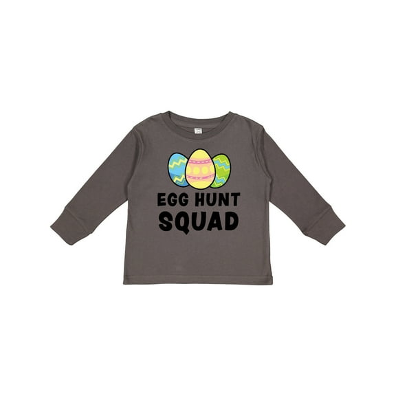 Inktastic Egg Hunt Squad with Easter Eggs Boys or Girls Long Sleeve Toddler T-Shirt