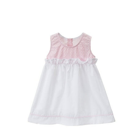 

koaiezne Children Kid Toddler Baby Girls Cute Striped Patchwork Sleeveless Princess Dress Outfits Clothes Mommy Dress Matching 4t Girls Dress Flower Girl Dresses for Wedding Coral