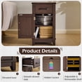 thumbnail image 4 of Erinnyees Choco Farmhouse End Table, Side Table with USB Charging Station - Narrow Nightstand with Drawer, Adjustable Shelf & Storage Cabinet for Living Room, Bedroom, 4 of 6
