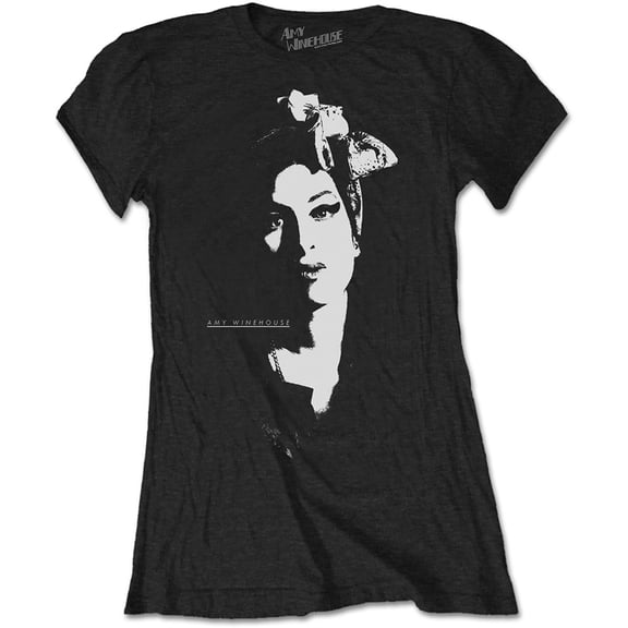 Amy Winehouse Ladies T-Shirt: Scarf Portrait (Large)