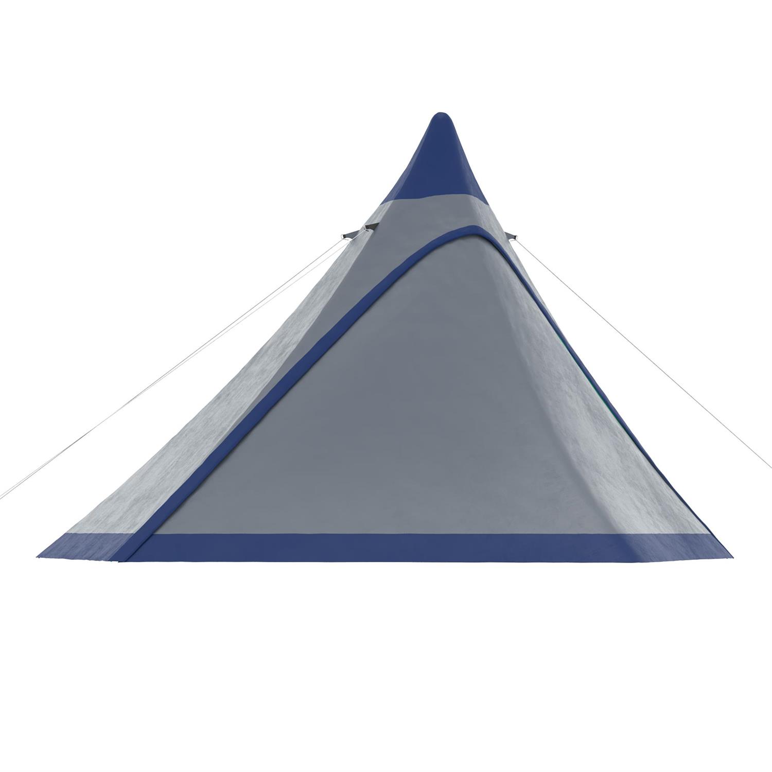 Demi Bonn 15.4'x15.4'x8.5' 2-3 Person Waterproof Teepee Camping Tent, with Porch Area, Floor & Carry Bag for Outdoor Activities, Blue