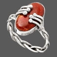 thumbnail image 2 of Natural Red Moss Agate 925 Sterling Silver Ring s.9.5 Jewelry R-1553 SDR246425, 2 of 5