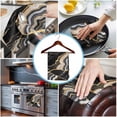thumbnail image 3 of Black Marble Kitchen Towels Set of 3, Water Absorbent Dish Towel, Grey Gold Texture Vintage Farmhouse Art Decorative Hand Towels - Quick Drying Cloth for Cooking Baking, 18x28 Inch, 3 of 8
