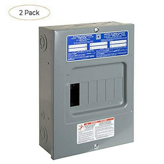 Square D by Schneider Electric HOM612L100SCP Homeline 100 Amp 6-Space 12-Circuit Indoor Surface Mount Main Lugs Load Center with Cover Tw k