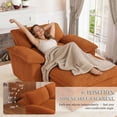 thumbnail image 4 of Muumblus Oversized Accent Chair with Ottoman, 48" Indoor Chaise Lounge Cloud Corduroy Sofa Reading Armchair for Modern Living Room, Bedroom, Orange, 4 of 11