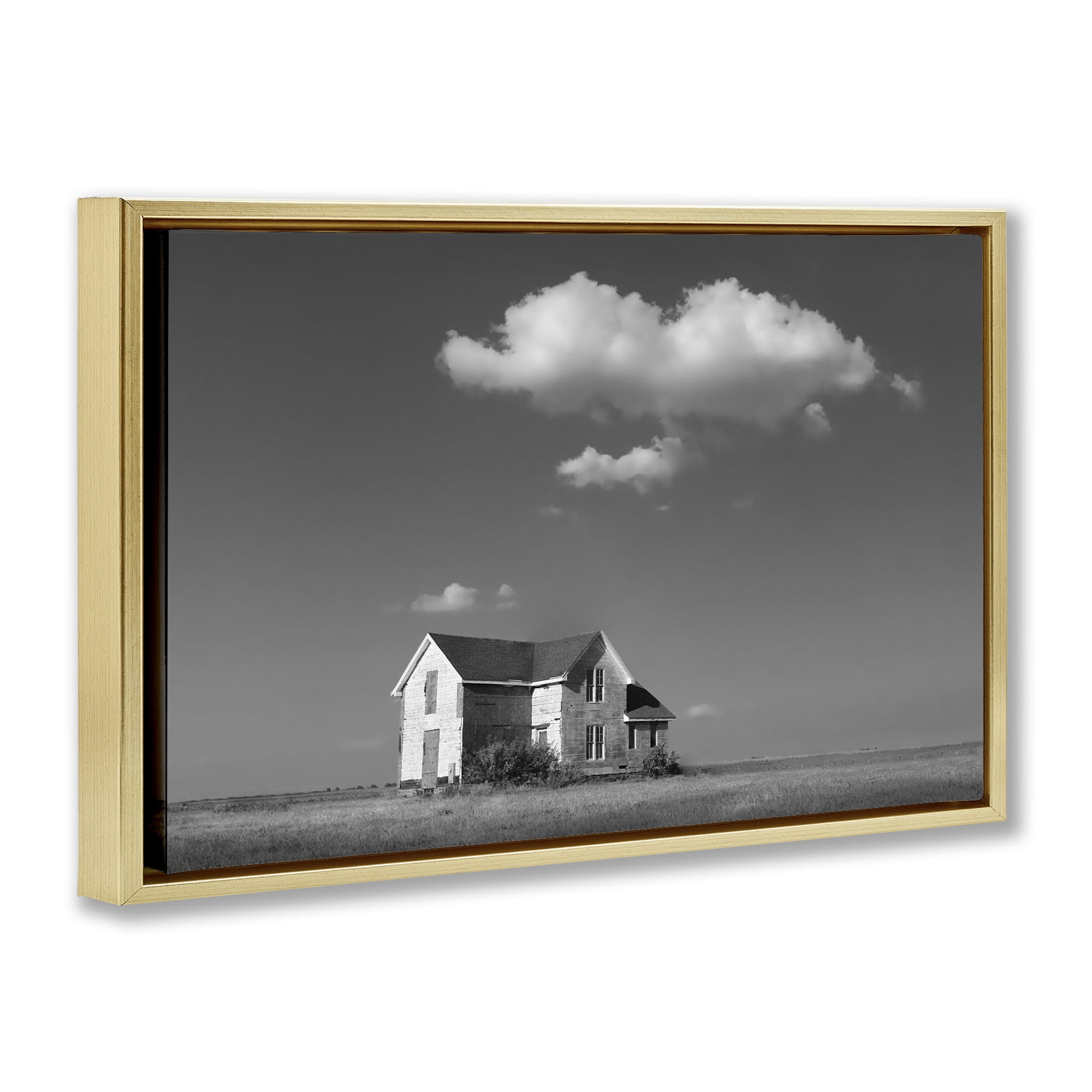 Stupell Industries Solitary Erstwhile Cottage Gold Framed Floater Canvas Wall Art, design by Steve Toole