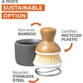 thumbnail image 5 of Bubble Up Bamboo Dish Brush & Ceramic Soap Dispenser – Family Safe, Formaldehyde-Free – Kitchen Scrub Brush for Dishes, Nonstick & Cast Iron, Gray, 5 of 10