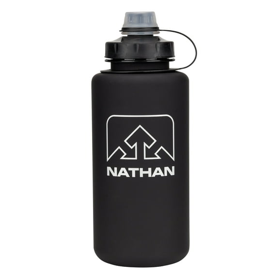 Nathan BigShot Frosted Water Bottle, Black/White OSFA