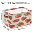 thumbnail image 4 of Square Storage Basket 14.2*10.2*8.3 Inch One Sizex2 Shelf Basket Open Home Storage Bins Bedroom Storage Basket Closet Storage Stylish Decor Red Strawberry, 4 of 9