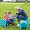 thumbnail image 5 of ECR4Kids Tri-Me Table and Cube Chair Play Set, Multipurpose Furniture, Cyan, 3-Piece, 5 of 9