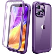 Miracase Designed for iPhone 12 Pro Max Case, Full Body Rugged Case with Built-in Touch Sensitive Anti-Scratch Screen Protector, Soft TPU Case Compatible with iPhone 12 Pro Max 6.7", Purple