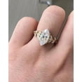 thumbnail image 3 of 2.6 ct Marquise Diamond Yellow Gold Engagement Ring, Nature Inspired Vine Leaf Setting with Marquise Side Stones, Unique Bridal Jewelry, 3 of 5
