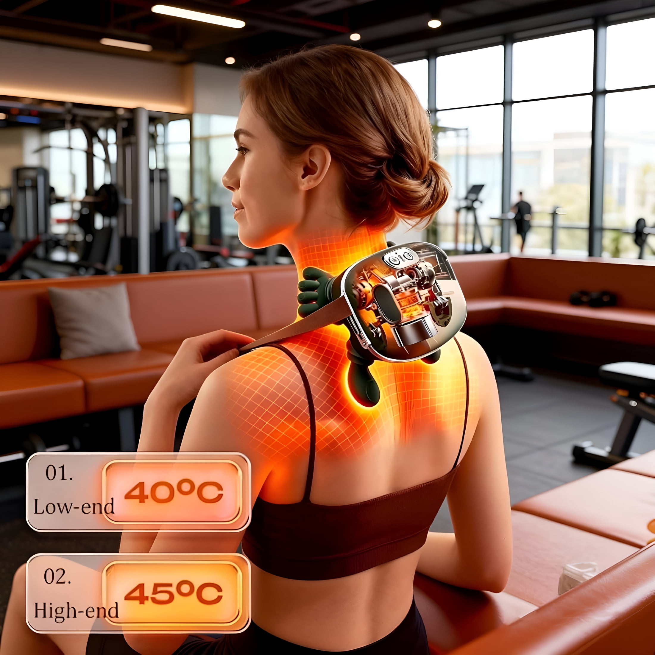 XIRQI Relaxation Massager-Neck Massager with Fingers,Heated Hand Shoulder and Neck Massagers,4D Kneading Shoulder Massagers for Pain Relief Deep Tissue Muscle Tension