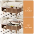 thumbnail image 4 of Pusnapku 37" Lift Top Coffee Table, Wood Fluted Rectangle Dining Table with Hidden Compartment, Open Cubby, Center Desk for Home Office, Living Room, 4 of 9