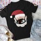 thumbnail image 3 of Pntutb Navidad Mujer Moda O-cuello Manga corta Casual Linda camisa de vacaciones Pntutb Pntutb-2145, 3 of 5