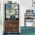 thumbnail image 2 of Tribesigns 2 Drawer File Cabinet with Lock, Letter Size Modern Filing Cabinet with Storage, Brown, 2 of 7