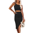 thumbnail image 4 of Vestido de verano para mujer, vestido con abertura, elegante, sin mangas., 4 of 6