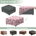 thumbnail image 5 of Xoenoiee Pink Butterfly Print Ottoman Cover Square, Stretch Jacquard Pattern Ottoman Slipcover, Storage Ottoman Cover Foot Stool Cover with Nonslip Elastic Bottom, S, 5 of 7