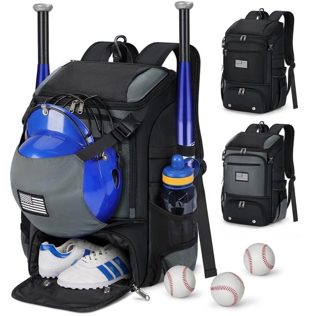Mochila de béisbol RAINSMORE, ligera, para softball, color gris
