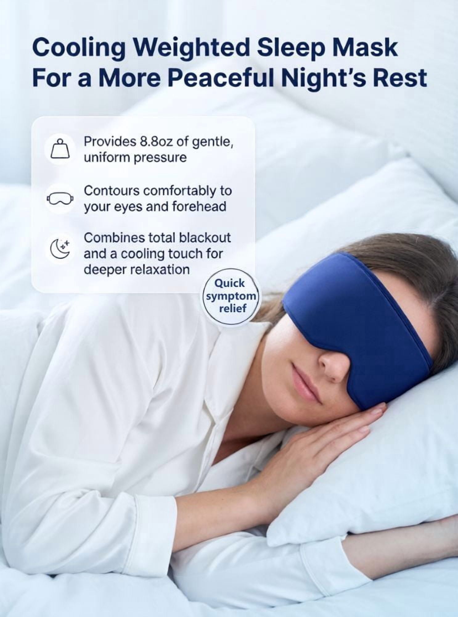 FACEMOON Adults Ice Soft Weighted Gel Cooling Comfort Eye Mask for Tired Eyes, Puffy Eyes, Dark Circles, Sleep Support with Storage Bag, Blue