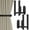 Black, variant on 4 Pcs Adhesive Curtain Holdbacks，Screw-in Curtain Tie Backs Curtain Holders Tiebacks Curtain Hooks for Wall Mounted Curtain Pull Backs for Home Decor Drapes (4, Gold)