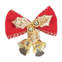 Fwttom Christmas Bells Bow Decor - Hanging Bells Ornaments Holiday Christmas Bows Party Birthday Decorations Bells for Indoor Outdoor Xmas Tree Wreath Garland