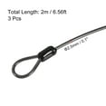thumbnail image 2 of Security Cable 2.5mm x 2m/6.5ft Coated Luggage Lock Wire Rope with Double Loop, Gray, 3 Pack, 2 of 5