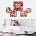 thumbnail image 2 of Designart "Blush Lace Whispering Blooms" Floral Wall Art Set Of 5 - Pink Cottage Hallway Metal Art Print Set, 2 of 6