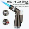 thumbnail image 3 of Adjustable Flame Torch Lighter Windproof Refillable Butane Lighter with Continuous Lock Mode - Alloy Construction for BBQ, Kitchen, Candles, Fireplace - Single Pack, 3 of 8