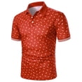thumbnail image 2 of Birdeem Men Casual Button Short Sleeve Print Turndown Pullover T-Shirt Tops, 2 of 8
