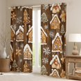 thumbnail image 2 of Manfei Merry Christmas Black Out Curtains for Kid, Brown Rustic Cabin Curtains Pack of 2 (42x63 Each), Cartoon Xmas Tree Bedroom Curtains, Curtains and Drapes Room Decor, 2 of 6