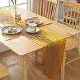 thumbnail image 3 of Golden Table Runner Long Dresser Table Runners Home Decoration Tablecover for Dining Room Kitchen - 160/180/240CM, 3 of 5