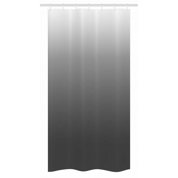 Ombre Stall Shower Curtain, Fume Smoke Fog Metal Future Inspired Grey Colored Modern Sytle Design Artwork Print, Fabric Bathroom Set with Hooks, 36W X 72L Inches Long, Gray White, by Ambesonne