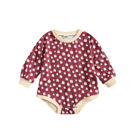 

CNGELG Baby Kids Girls Toddler Christmas Prints Long Sleeve Christmas Romper Jumpsuit