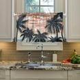 thumbnail image 5 of Palm Tree Kitchen Curtains 2 Panels UV Protected Tier Curtains, Half Window Curtains Kitchen Tiers for Guest Room Bathroom Sink Laundry Room Basement,36 x 27 Inch, 5 of 7