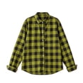 thumbnail image 5 of OGLCCG Girls Plaid Button Down Shirts Crewneck Long Sleeve Gingham Tops Kids School Uniform Dress Shirts(Yellow,14-16 Years), 5 of 5