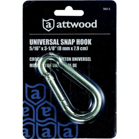 UPC: 0022697765130 | Attwood 76513 3.3 in. Zinc Plated Steel Universal Snap Safety Hook
