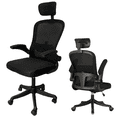 thumbnail image 1 of Silla de Oficina HOSU Ergonómica con Cabecera y Soporte Lumbar Ajustable Cojín de Asiento Grueso Silla Gamer Ejecutiva Minimalista Negro, 1 of 10