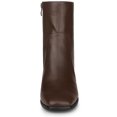 thumbnail image 3 of Unique Bargains Women's Square Toe Side Zipper Block Heel Ankle Boots Coffee 6.5, 3 of 7