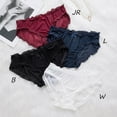 thumbnail image 2 of KOOYTE Women Transparent Mid Rise Quick-drying Briefs Solid Color Ruffles Decoration Females Panties, 2 of 5