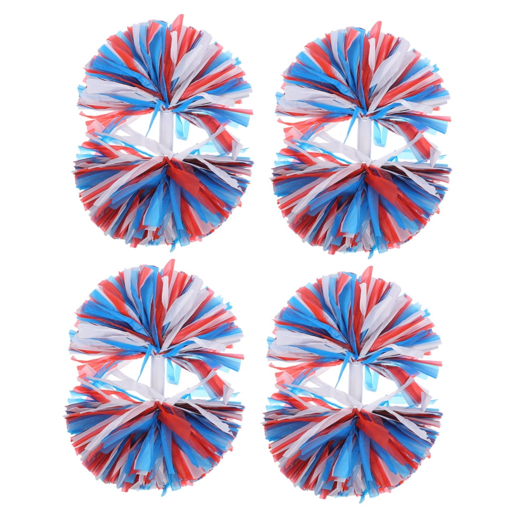 UPOUART 4Pcs Cheer Pom Poms Portable Reusable Metallic Colors for Field Performance