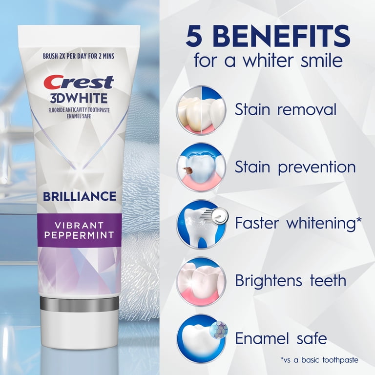 4 pack) Crest 3D White Brilliance Vibrant Peppermint Teeth
