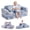 Blue - Little Dinosaur, variant on Garvee Glow-in-the-Dark Modular Kids Sofa - Soft Flannel Foam Furniture for Toddlers - Convertible Play Couch for Playroom or Bedroom - Blue - Little Dinosaur