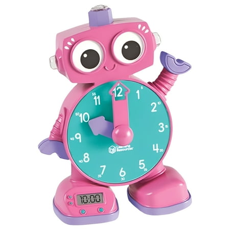 Learning Resources Tock the Learning Clock Pink - Toddler Learning Toys for Boys and Girls Ages 3+