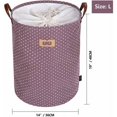 thumbnail image 3 of Cestas organizadoras grandes de 19 pulgadas para guardar ropa, cestas de lavandería con cordón, bolsa de lavandería plegable, cestas de lavandería plegables de gran capacidad (morado, L), 3 of 5