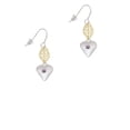 thumbnail image 2 of Delight Jewelry Silvertone Large Light Purple Crystal Heart Goldtone Leaf French Earrings, 2 of 4