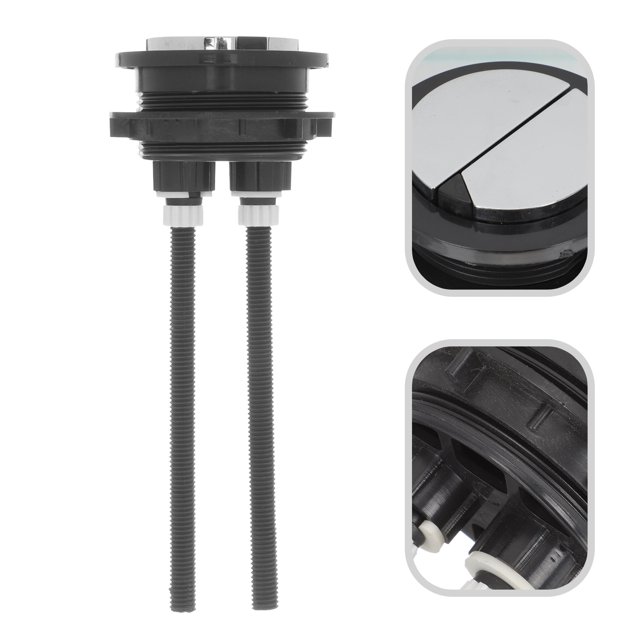 Dual Flush Toilet Kit with Black Plastic Button for Easy Repair and Simple Installation