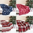 thumbnail image 4 of FAMTKT Christmas Blanket Holiday Reindeer Snowflake Printed Flannel Winter Warm Sofa Decoration Cover Blanket, 4 of 7