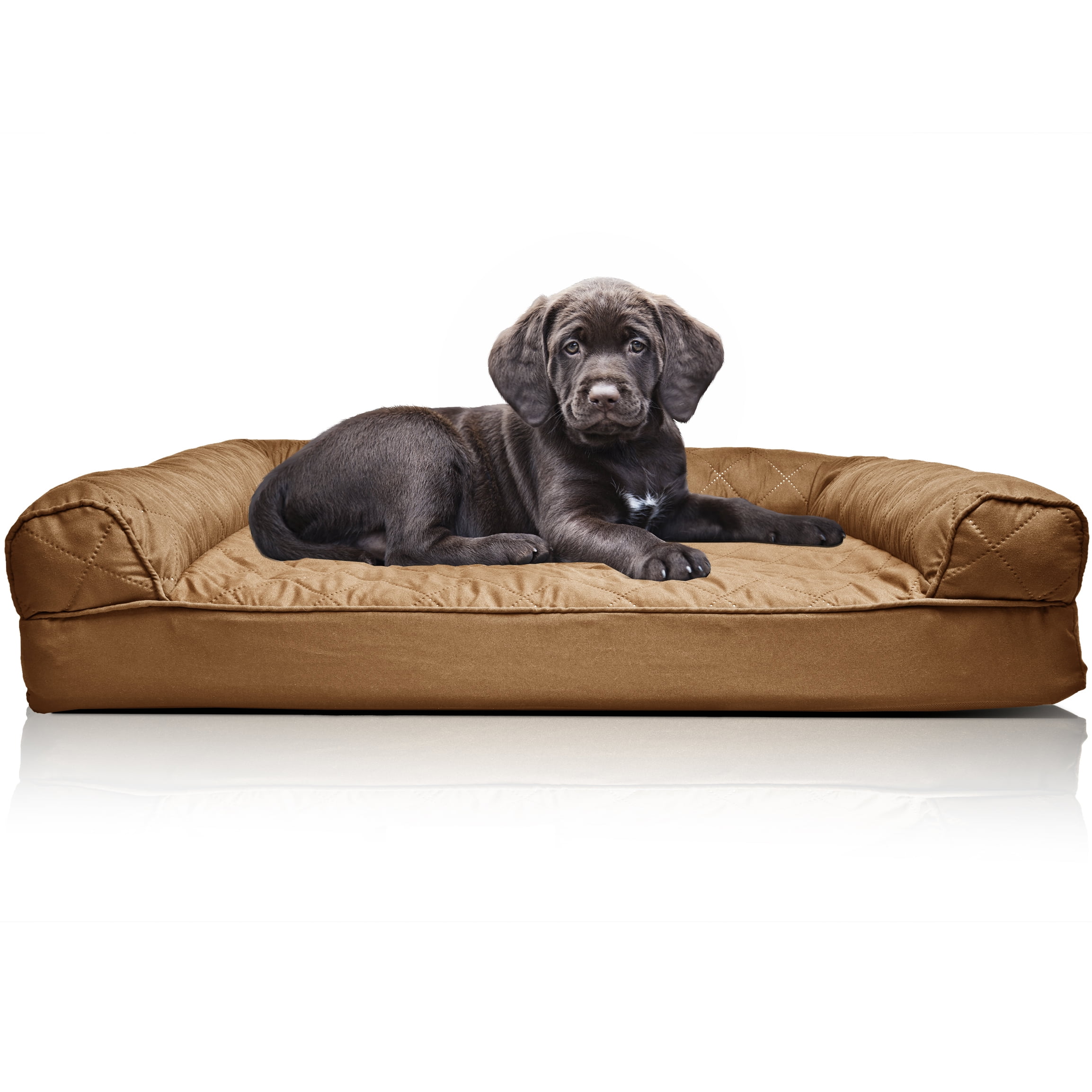 FurHaven Pet Dog Bed Orthopedic Quilted Sofa -Style Couch 
